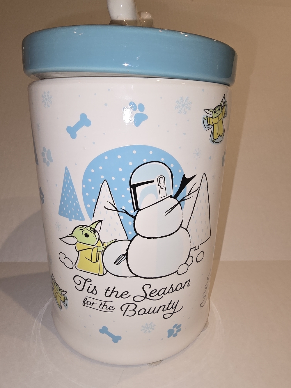 Mandolorian Baby Yoda (Grogu) 'Tis the Season Ceramic Canister